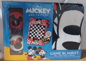 lot 2 image: NEW, UNOPENED MICKEY AND FRIENDS 60 X 90 GAME BLANKET AS SHOWN. RETAIL PRICE $40. PERFECT FOR CHRISTMAS