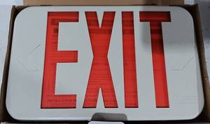 lot 3 image: LITHONIA LIGHTING LED EXIT SIGN IN BOX AS SHOWN.