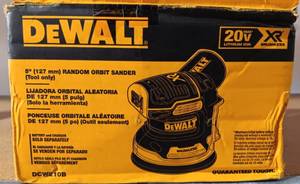 lot 84 image: DEWALT RANDOM ORBIT SANDER 5 (TOOL ONLY) DCWZ10B IN BOX AS SHOWN.