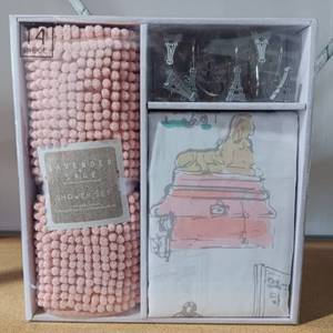 lot 86 image: NEW, UNOPENED LAVANDERSAGE 14-PIECE PARIS SHOWER SET B145054GY IN PACKAGE AS SHOWN. RETAILS FOR $55.