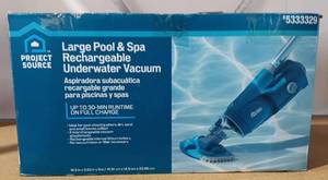 lot 93 image: PROJECT SOURCE LARGE POOL & SPA VACUUM RECHARGEABLE UNDERWATER VACUUM MO#5333329 IN BOX AS SHOWN.