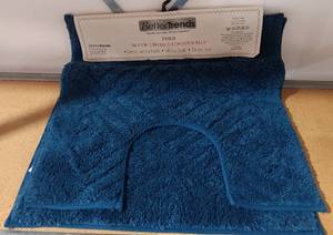 lot 107 image: NEW, BETTER TRENDS TRIER BATH AND CONTOUR MAT SET (BLUE) AS SHOWN.