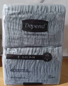 lot 139 image: NEW, UNOPENED DEPENDS UNDERWEAR 40PK (S-M) AS SHOWN.