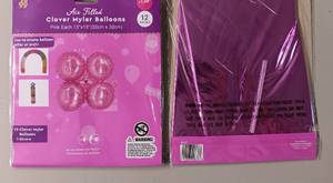 lot 48 image: YOUR BID X 15 NEW, UNOPENED AIR-FILLED CLOVER MYLAR BALLOONS, (PINK) 13 X 13, IN PACKAGE AS SHOWN.