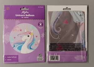 lot 126 image: YOUR BID X 12 NEW, UNOPENED UNICORN BALLONS AS SHOWN.