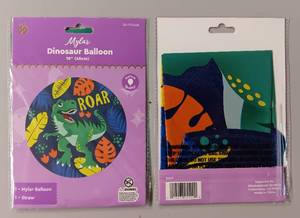 lot 127 image: YOUR BID X 10 NEW, UNOPENED DINOSAUR BALLONS AS SHOWN.