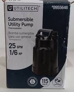 lot 202 image: UTILITECH SUBMERSIBLE UTILITY PUMP MO# 148001 IN BOX AS SHOWN