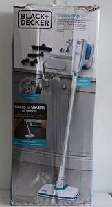 lot 214 image: BLACKDECKER STEAM MOP, MO# BHSM15FX10, IN BOX AS SHOWN.