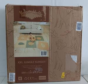 lot 215 image: HAKUNA MATTE (XXL) JUNGLE SET PUZZLE MAT, MO# 7383525, IN BOX AS SHOWN.