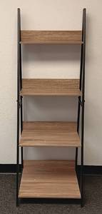 lot 255 image: NEW, PSHELFY 4-TIER LADDER SHELF, (20.5 W X 18.75 D X 37.5 H) MO# PSYLAD02, ASSEMBLED IN-HOUSE AS SHOWN.
