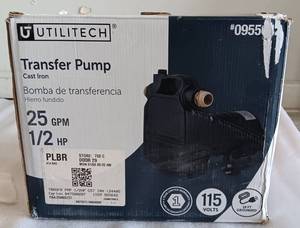 lot 261 image: UTILITECH TRANSFER PUMP, MO# 148007, IN BOX AS SHOWN.