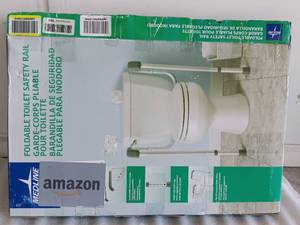 lot 274 image: MEDLINE FOLDABLE TOILET SAFETY RAIL MDS86100RF IN BOX AS SHOWN