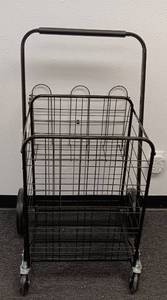 lot 276 image: NEW, ASSEMBLED LARGE FOLDABLE MULTI-USE CART AS SHOWN. BLACK.