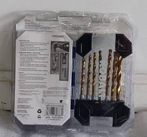 lot 282 image: KOBALT 21 PIECE DRILL BIT SET IN PACKAGE AS SHOWN.