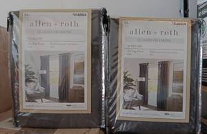 lot 316 image: YOUR BID X 2 NEW, UNOPENED ALLENROTH 50 X 84 LIGHT FILTERING CURTAIN PANEL, GRAY, IN PACKS AS SHOWN.
