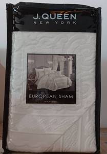lot 318 image: NEW, UNOPENED J. QUEEN NEW YORK WHITE 26 X 26 EUROPEAN SHAM IN PACKAGE AS SHOWN. RETAIL PRICE $85.
