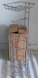 lot 322 image: TREELEN TOILET PAPER HOLDER, CHROME, IN STYLE SHOWN.