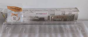 lot 335 image: HEXSONHOMA ACRYLIC WALL MOUNTED WINE GLASSES RACKS IN BOX AS SHOWN.