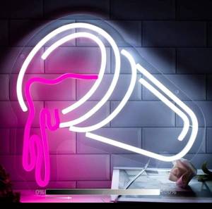 lot 283 image: MOODLION DOUBLE CUPS NEON SIGN, DIMMABLE IN BOX AS SHOWN.