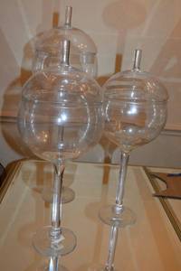 lot 108 image: Z Gallery Tall Apothecary Display Bowls Set of 3 - (2) 21H and one 25H