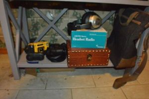 lot 133 image: RadioShack Headset Radio, Binoculars, Weathermatic Camera, Antique Mother of Pearl Binoculars