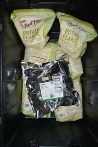 lot 204 image: Organic Prep Food (Black tote included) Red Mill Potato Flakes, Tomato flakes