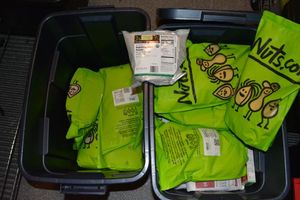 lot 212 image: Prep Food lot (2 Black totes included) - All Food is Organic, natural and Sulfur Free Vegetarian Broth powder, Israeli Couscous, Couscous, Delallo and Eden Pastas