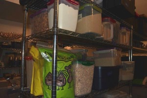 lot 242 image: Prep Food lot - All Food is Organic, natural and Sulfur Free Almonds, Pecans, Couscous, Mung Beans, Oatmeal, Elderberry, Hempseed, Buckwheat, Dried Apples, Grain-Free Pancake Mix, Cilantro, Powdered Carrots