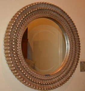 lot 17 image: Z Gallerie 34 Round Wall Mirror