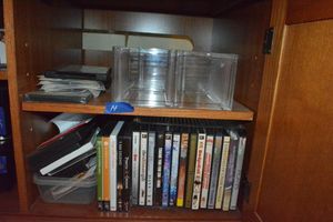 lot 14 image: DVDs, CDs and CD holders