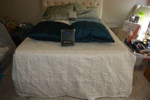 lot 27 image: Royal Velvet Queen size Bedcover, Decorative Pillows and shams, see photos (Not the bed)