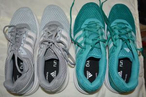 lot 37 image: 2 Pairs Adidas Running shoes size 10, One grey, one teal