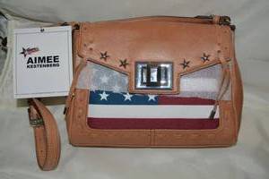 lot 54 image: Aimee Kestenberg Tan leather Purse  with Flag design