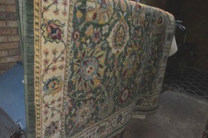 lot 454 image: ShawRugs Green and ivory Wool  area rug - 55x78