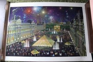 lot 368 image: Wall art Seriolithograph by Alexander Chen The Louvre with Certificate of Authenticity. Limited Edition 15162250 with signature