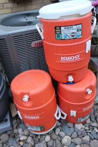 lot 433 image: (3) Igloo Drinking Coolers