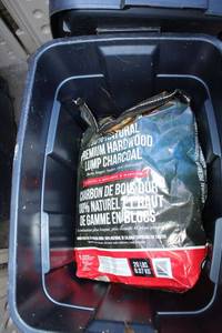 lot 427 image: (4) totes with Hardwood Lump Charcoal