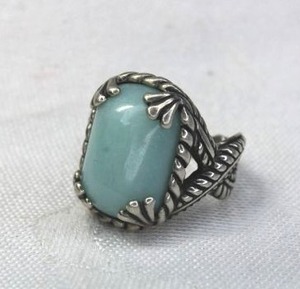 lot 172 image: Signed Carolyn Pollack (Wife of Relios Jewelry Founder) Sterling Silver Larimar prong set ring. Marked CP 925. Size 7.