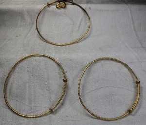 lot 127 image: Signed Alex & Ani Sterling Silver 18K vermeil expandable charm bracelets. Has hang tag. Set of 3