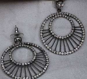 lot 204 image: Signed Joan Rivers crystal disc post earrings. Marked Joan Rivers. 2W