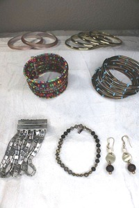 lot 219 image: Bracelet selection. Includes wraparound, Silver bangles, Resin and more