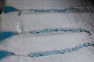 lot 229 image: Blue Topaz polished cabochon beads. (3 strands). Orig price $93 per strand