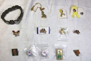 lot 262 image: Fourth of July jewelry Patriotic and support our troops pins, and more