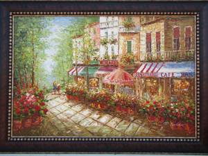 lot 9 image: Framed canvas painting by D. Fielder  size 3041