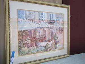 lot 22 image: framed floral art 2430- artist unknown