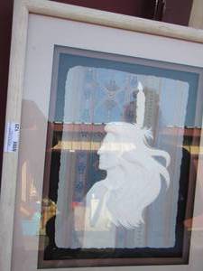 lot 125 image: Indian Art (EMBOSSED PAPER)  by Washakie 23150 Doug McDonald  & SANDRA McDONALD FRAMED