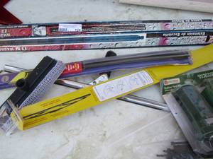 lot 126 image: Brush extension, outdoor outlet yard stake- windshield wipers and more