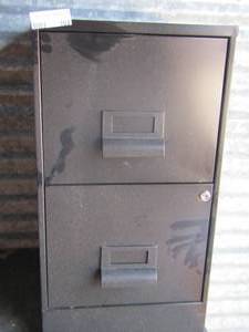 lot 163 image: black 2 drawer filing cabinet