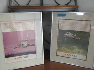lot 44 image: Lockheed Jetstar framed art qty 2 -1815