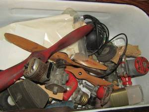 lot 209 image: covered metal storage with misc. items inside